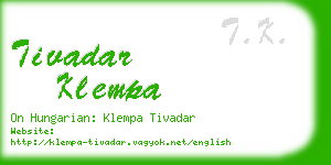 tivadar klempa business card